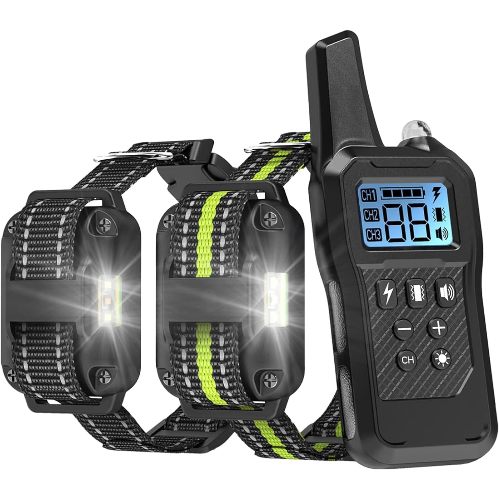 **2 Pack Dog Training Collar with Remote - IP65 Waterproof Shock Collar for Small, Medium & Large Dogs | Vibration, Beep & Light Modes | Perfect for Obedience Training & Behavior Correction**