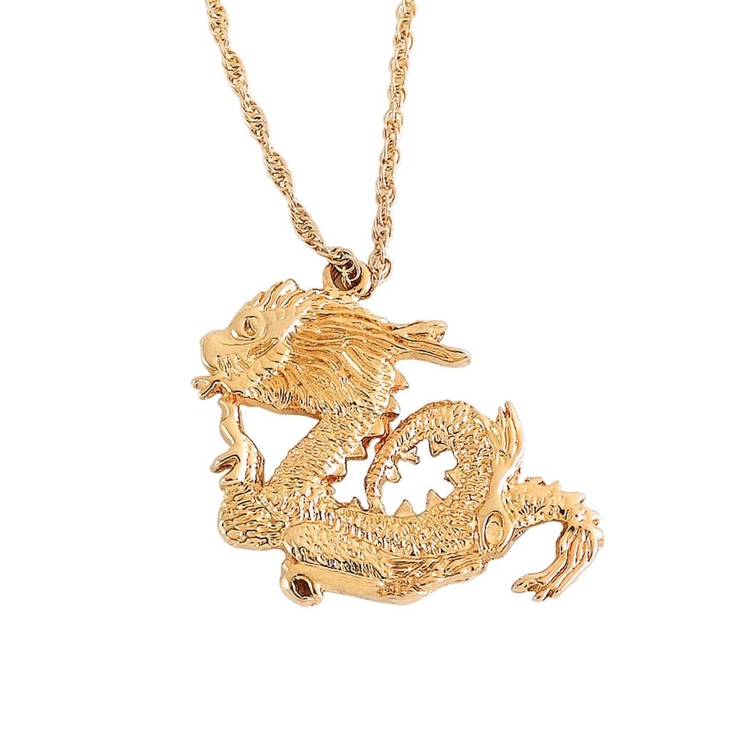 14K Gold Plated Dragon Pendant Necklace for Women - Elegant Jewelry Gift for Birthday, Anniversary & Special Occasions