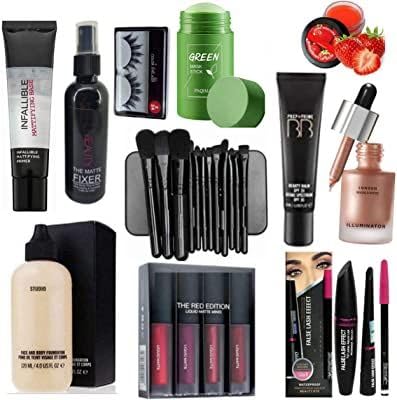 16-Piece Makeup Combo Set for Women & Girls - Foundation, Eyeshadow, Lipstick & More | Perfect for Everyday Use, Parties & Special Occasions