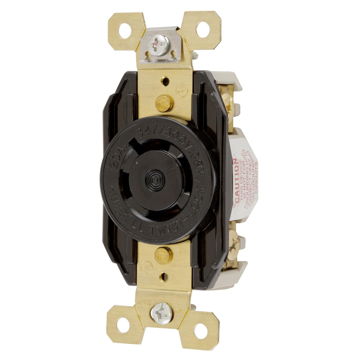 Hubbell HBL2460 20A 347/600VAC 3-Phase 4P4W Twist-Lock Receptacle - Ideal for Industrial Equipment & High-Voltage Applications