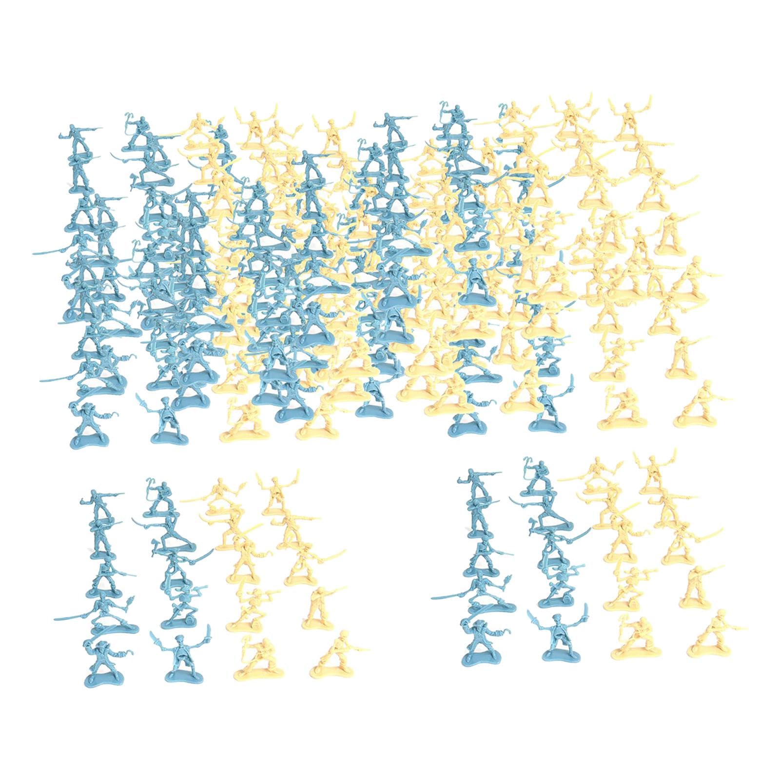 B Baosity 100pcs Pirate Soldier Toy Set - Realistic Military Men Figures with Terrain Accessories for DIY Projects | Perfect for Wargaming, Diorama Building & Collectible Displays