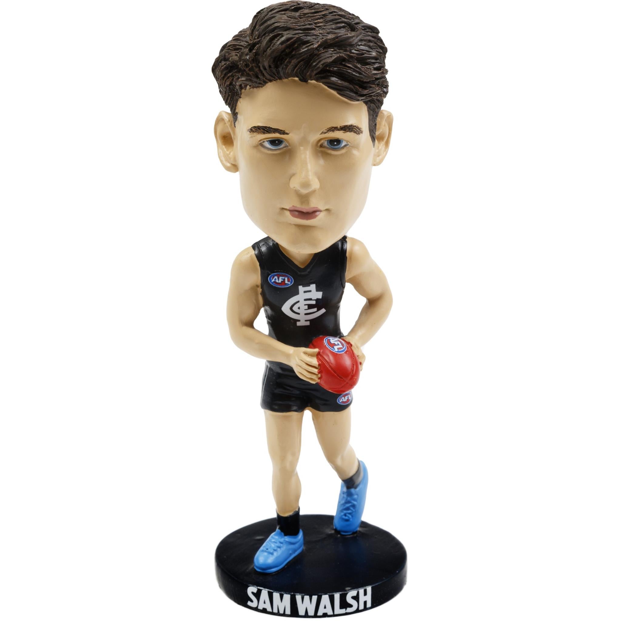 Official AFL Carlton Blues Sam Walsh Bobblehead - Collectible Football Player Figurine for Fans & Home Decor
