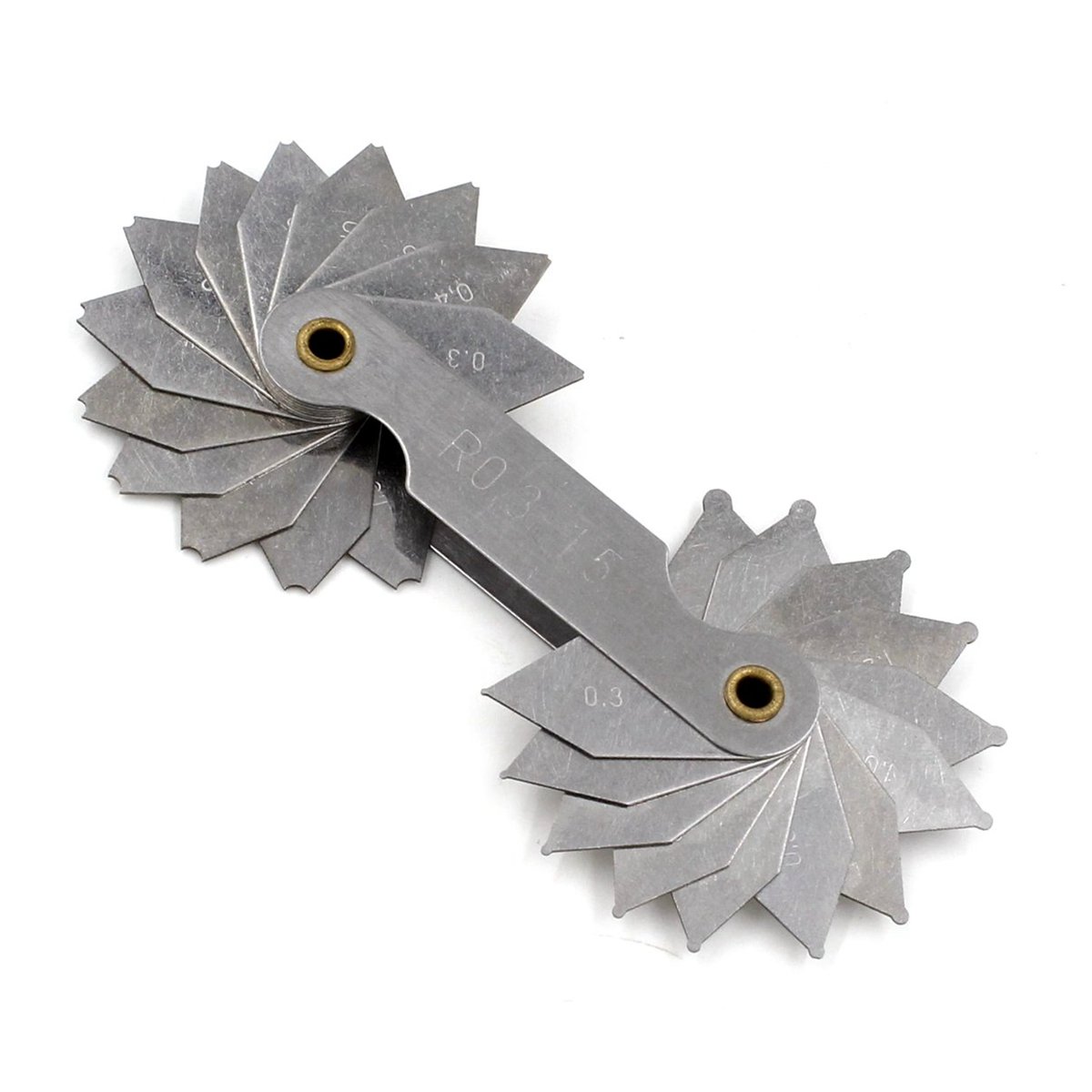 Precision Radius Gauge Set 0.3-1.5mm - 26 Piece Concave/Convex Fillet Measurement Tool - Stainless Steel for Metalworking, Woodworking & Engineering - Perfect for Quality Control, Welding & DIY Projects