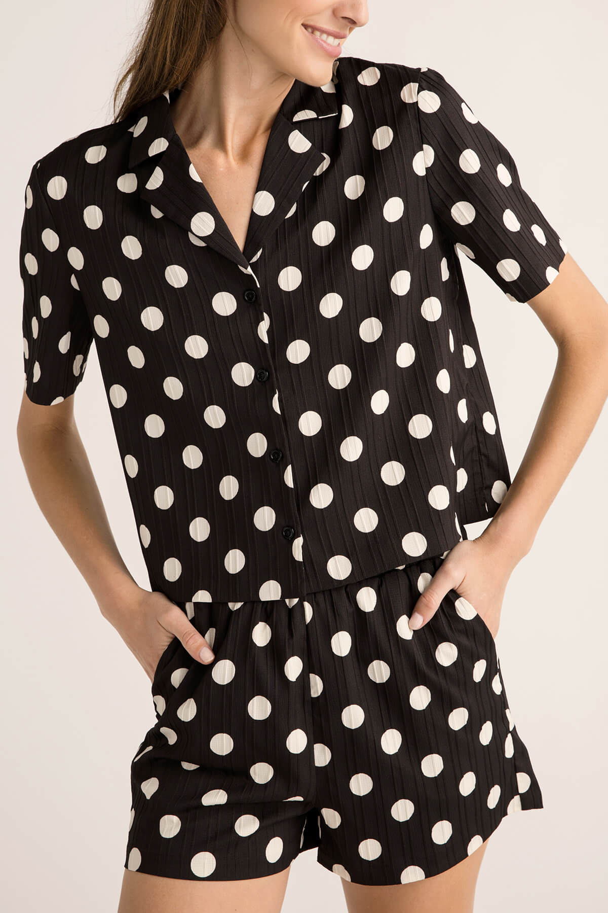 Polka Dot Blouse for Women - Stylish & Comfortable English Factory Fashion Top for Casual Wear & Office Outfits