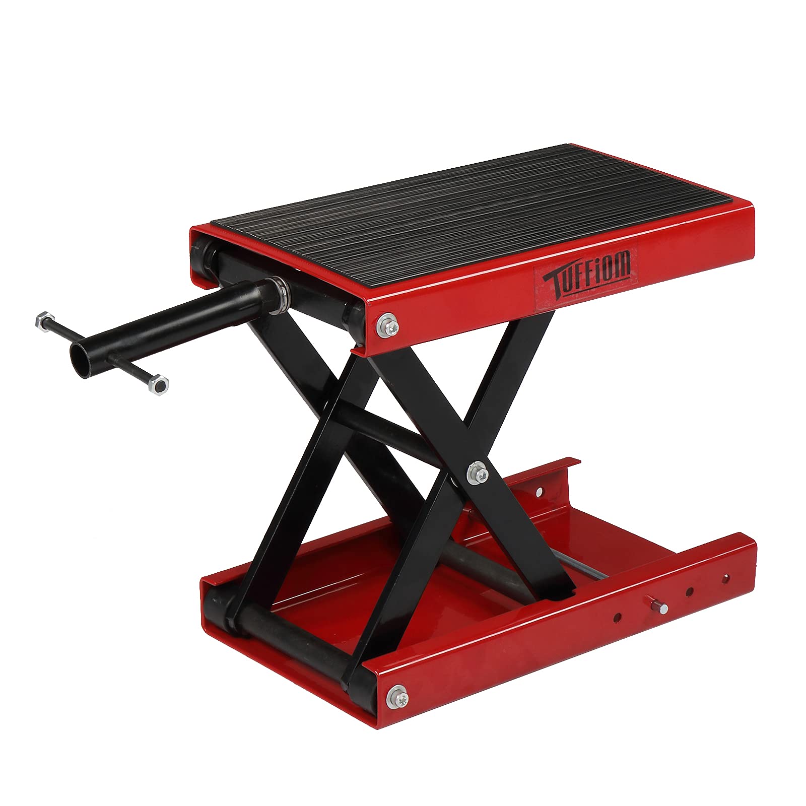 TUFFIOM 1100LBS Motorcycle Lift Jack - Adjustable Scissor Stand for Dirt Bike & ATV - Garage Workshop Use