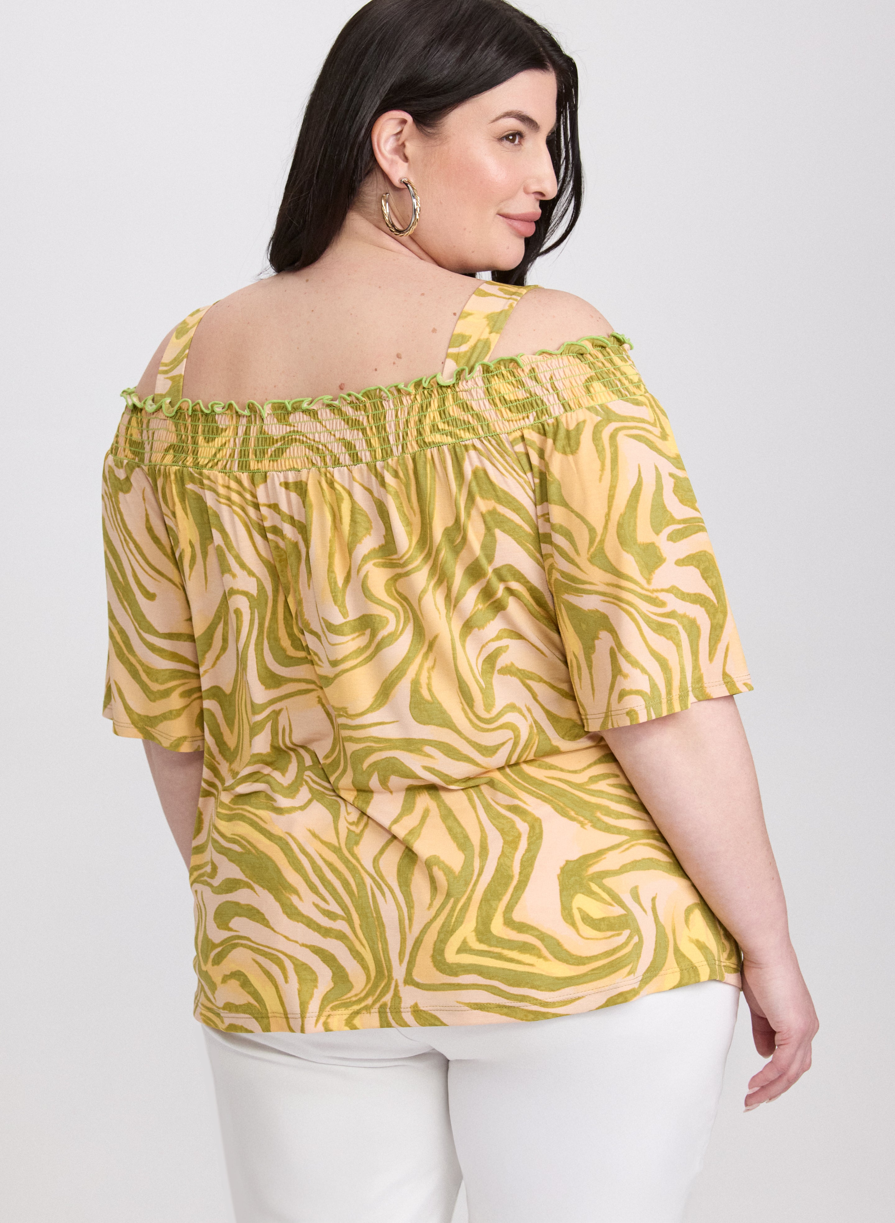 Stylish Abstract Print Off Shoulder Top for Women - Trendy Summer Blouse for Beach, Party & Casual Outfits