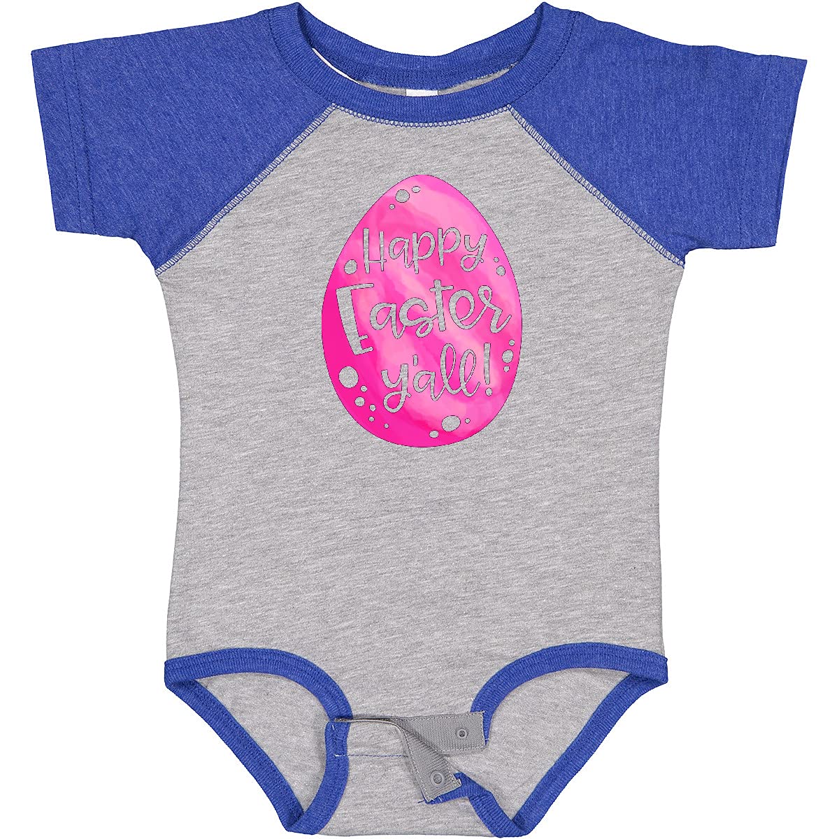 Inktastic Happy Easter Y'all Pink Easter Egg Baby Bodysuit - Cute Easter Outfit for Infants & Toddlers - Perfect for Easter Photos, Egg Hunts & Family Gatherings