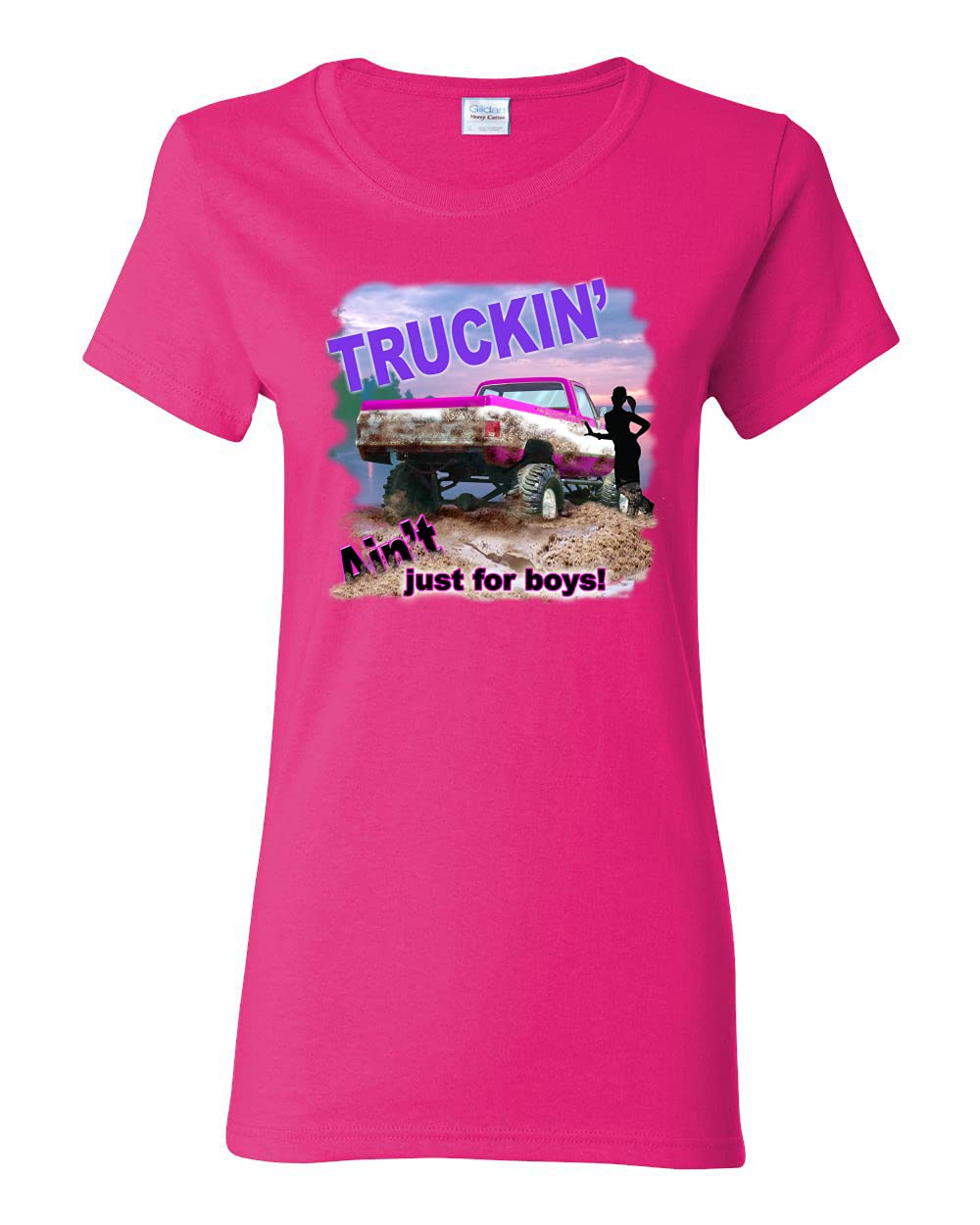 Wild Bobby Truckin' Graphic T-Shirt for Women - Cool Cars & Trucks Design - Casual Wear & Road Trip Outfit