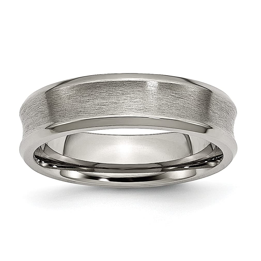 ICE CARATS Titanium Brushed Concave 6mm Beveled Edge Wedding Band Ring - Classic Fashion Jewelry for Women - Perfect Anniversary, Engagement & Wedding Gift for Her - Ideal for Daily Wear, Special Occasions & Romantic Surprises
