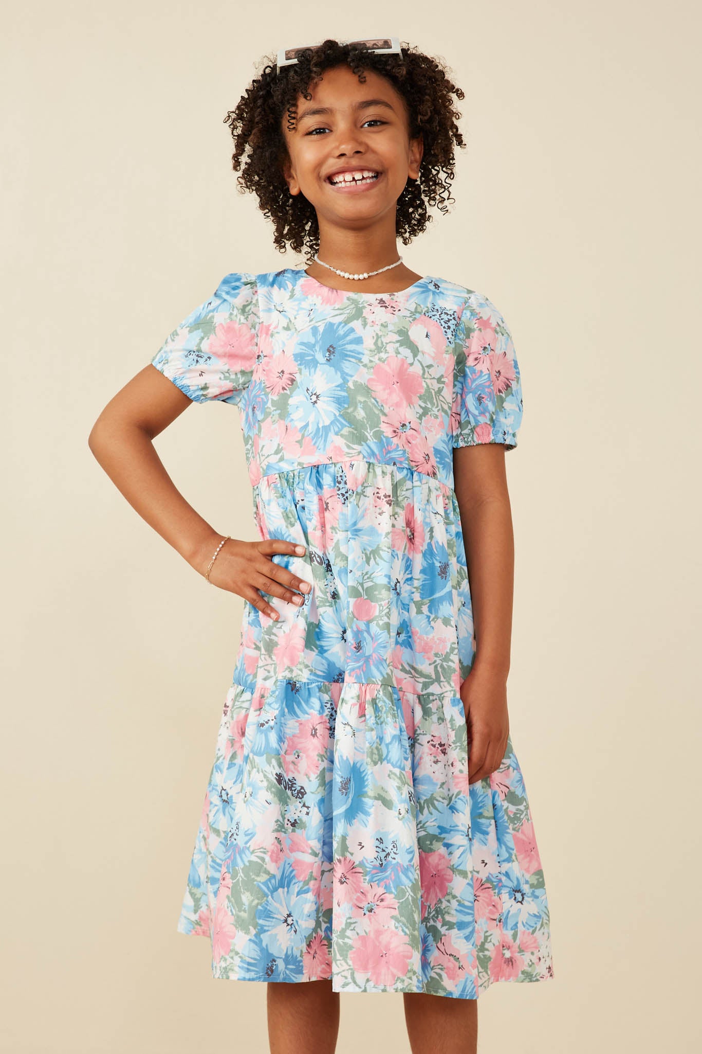 Tropical Floral Print Short Sleeve Tiered Maxi Dress for Women - Perfect for Beach Vacations, Summer Parties & Boho Fashion