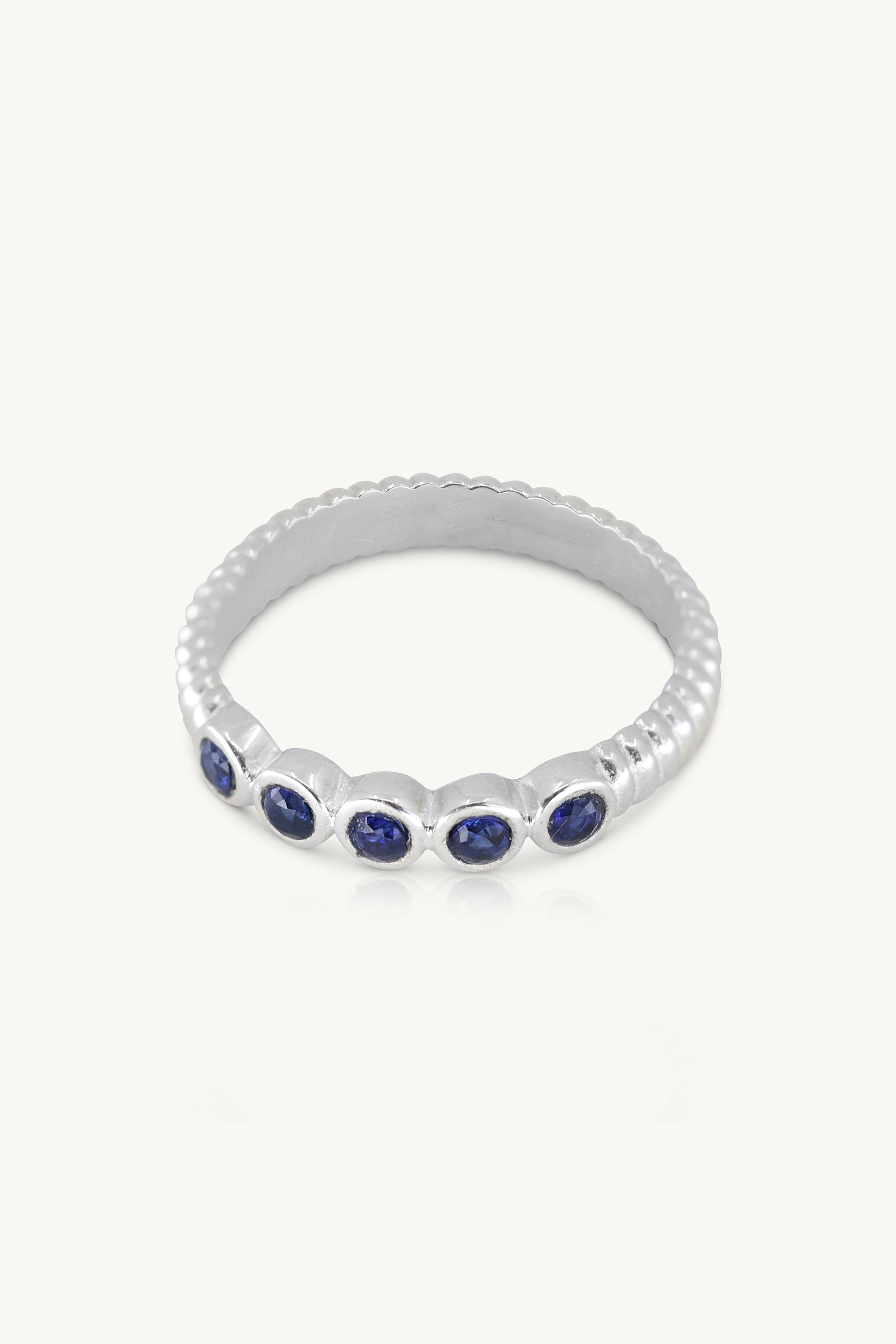 Binded Sapphire Silver Stacker Ring - Elegant Stackable Jewelry for Women | Perfect for Layering, Everyday Wear & Special Occasions