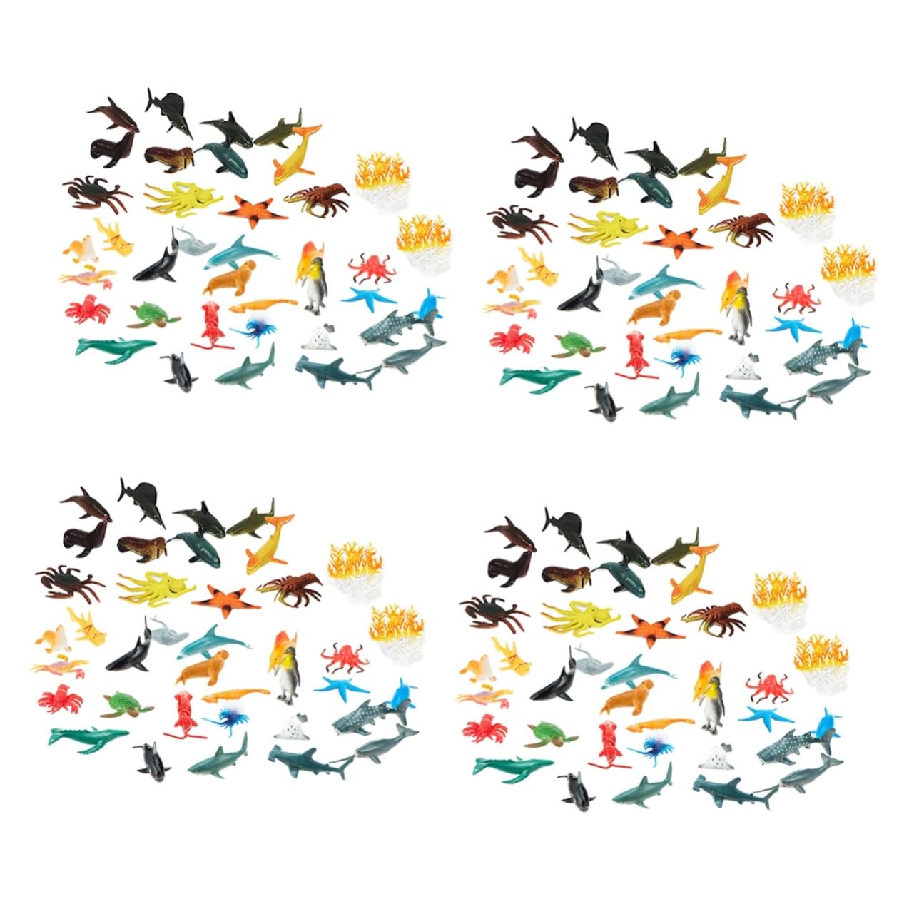 192 Pcs Realistic Sea Animal Figures - Educational Marine Life Playset for Kids, Turtles & Ocean-Themed Learning Toys - Perfect for Classroom, Playroom & Underwater Decor