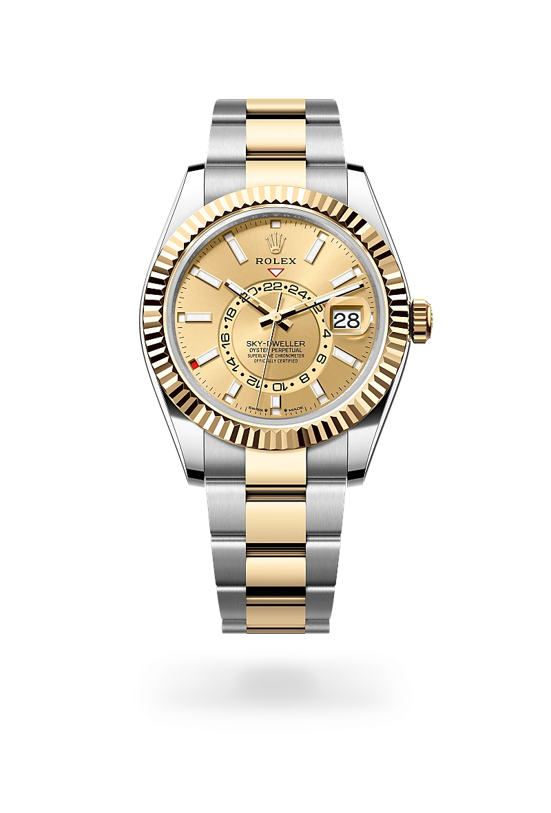 Rolex Sky Dweller Watch - Yellow Rolesor (Oystersteel & Yellow Gold) Ref. M336933-0001 | Luxury Men's Timepiece for Business & Travel | Richter & Phillips Jewelers