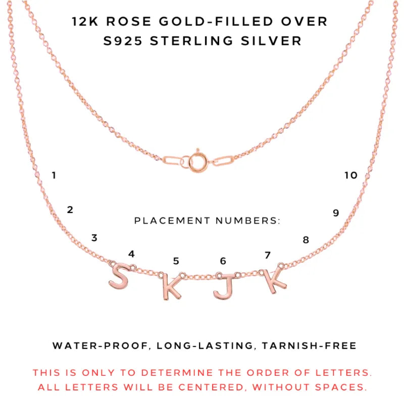 Custom Letter Necklace Personalized with Your Word or Phrase - Elegant Gold/Silver Initial Pendant Jewelry Gift for Women - Perfect for Anniversaries, Birthdays & Everyday Wear