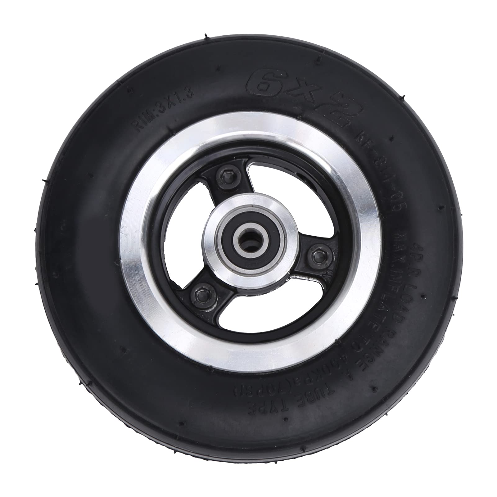 **6 Inch Electric Scooter Tires - Solid Rubber Replacement Wheels with Alloy Rim Set | Durable & Smooth Ride for Commuting, Leisure & Urban Travel**