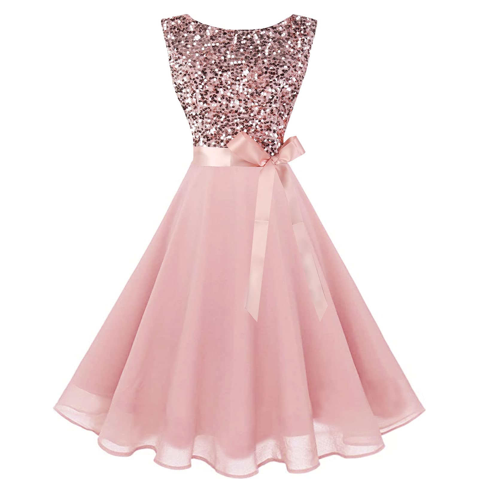 Hanpceirs Women's Boatneck Sleeveless Cocktail Dress for Wedding Guest, Prom & Bridesmaid - Elegant Formal Evening Gown for Parties, Dinners & Special Occasions