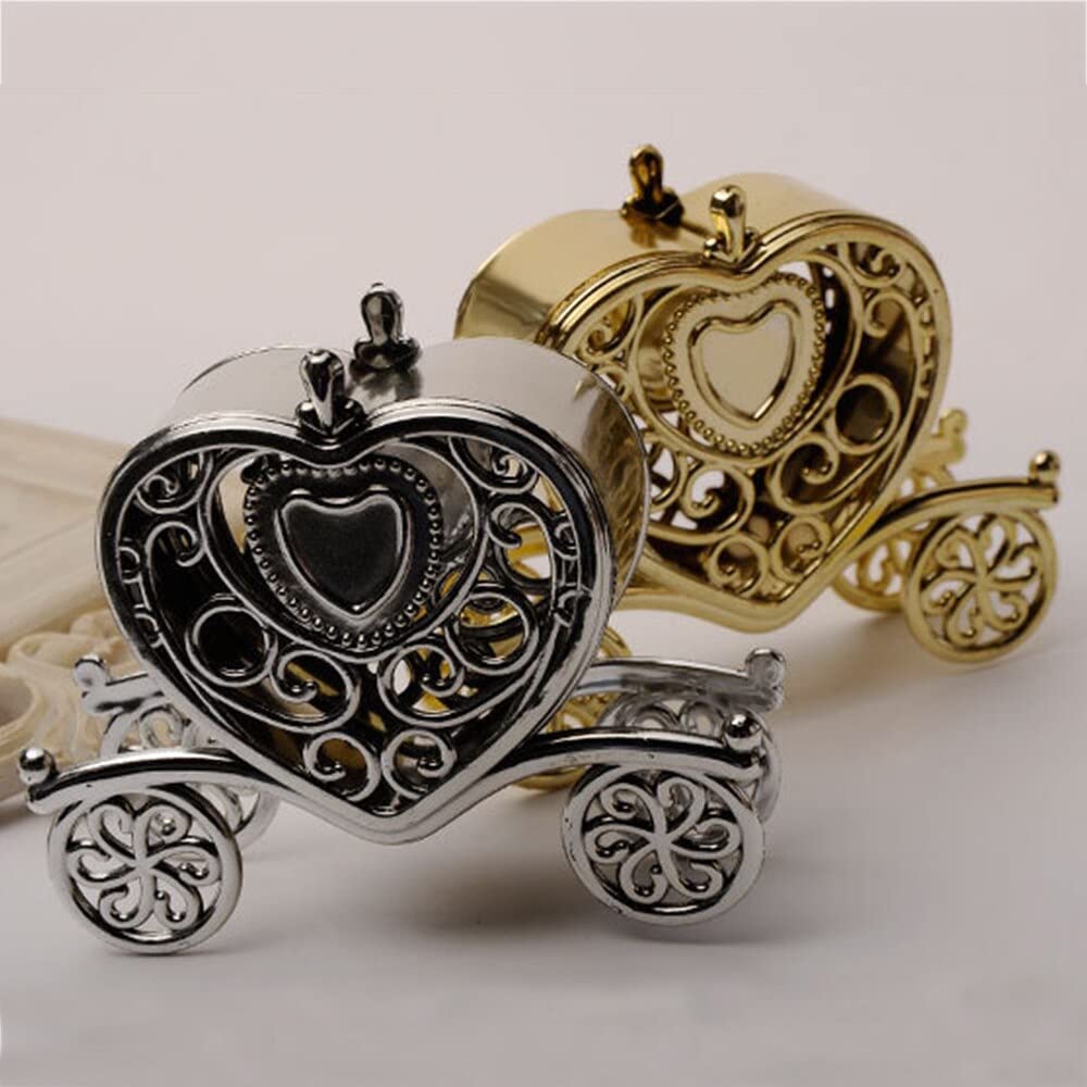 10cmx3cmx9cm Magpie Sugar Box Carriage - Gold Candy Sweet Box for Chocolate, Birthday Party & Wedding Decoration | Perfect for Candy Buffets, Dessert Tables, and Gift Packaging