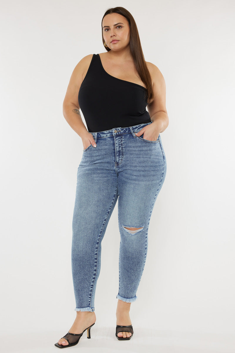 Bellita High Rise Ankle Skinny Jeans for Women - Plus Size Stretch Denim Pants, Comfortable & Flattering Fit - Perfect for Casual Outfits, Workwear and Date Nights
