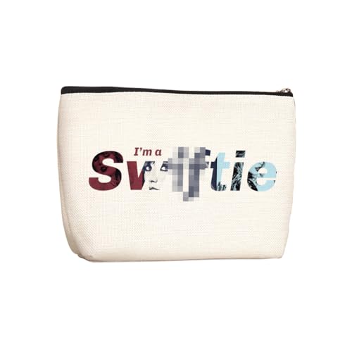 Wenboco Music Themed Makeup Bag - Taylor Swift Inspired Gift for Women, Teachers, Students & Music Lovers | Lyrics Printed Cosmetic Pouch for Musicians, Birthday Present for Her | Perfect for Concerts, Travel & Everyday Use