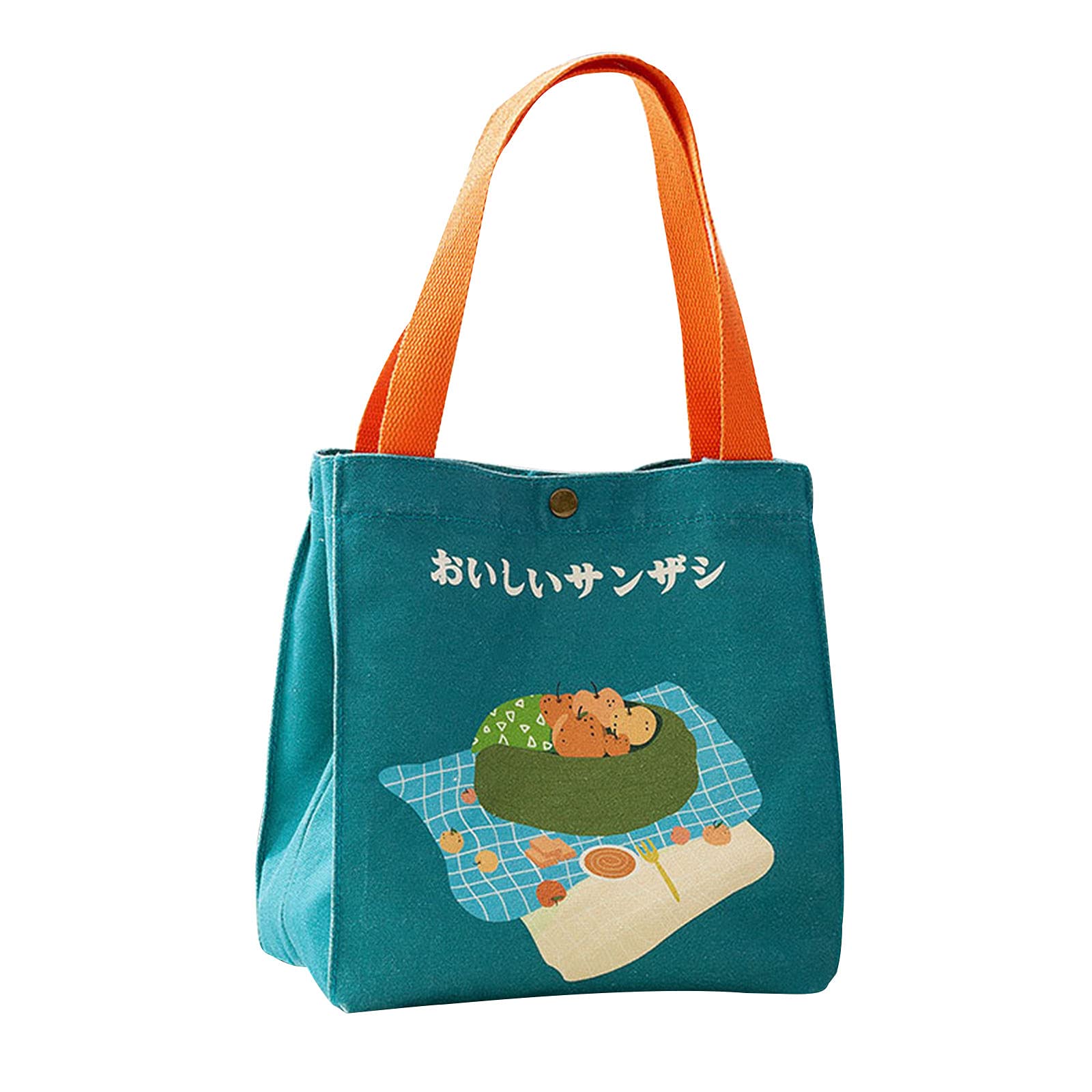 YJYdada Insulated Lunch Bag - Large Canvas Lunch Box for Men & Women, Waterproof & Portable for Work, School, Picnic & Outdoor Activities (Green)