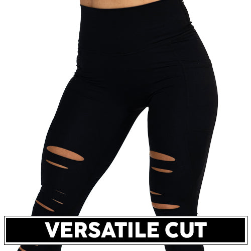 Tear It Up 2.0 High Waist Yoga Leggings for Women - Black | Workout, Running & Gym Pants | Comfortable & Stretchy Activewear for Fitness & Lounge