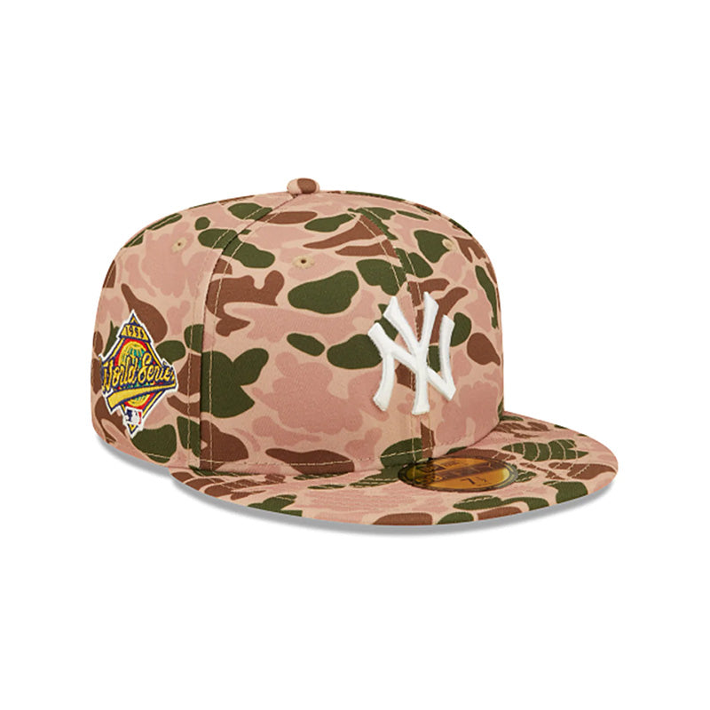New York Yankees 1996 World Series Camo 59FIFTY Fitted Hat for Men - Official MLB Baseball Cap for Sports Fans & Streetwear Fashion