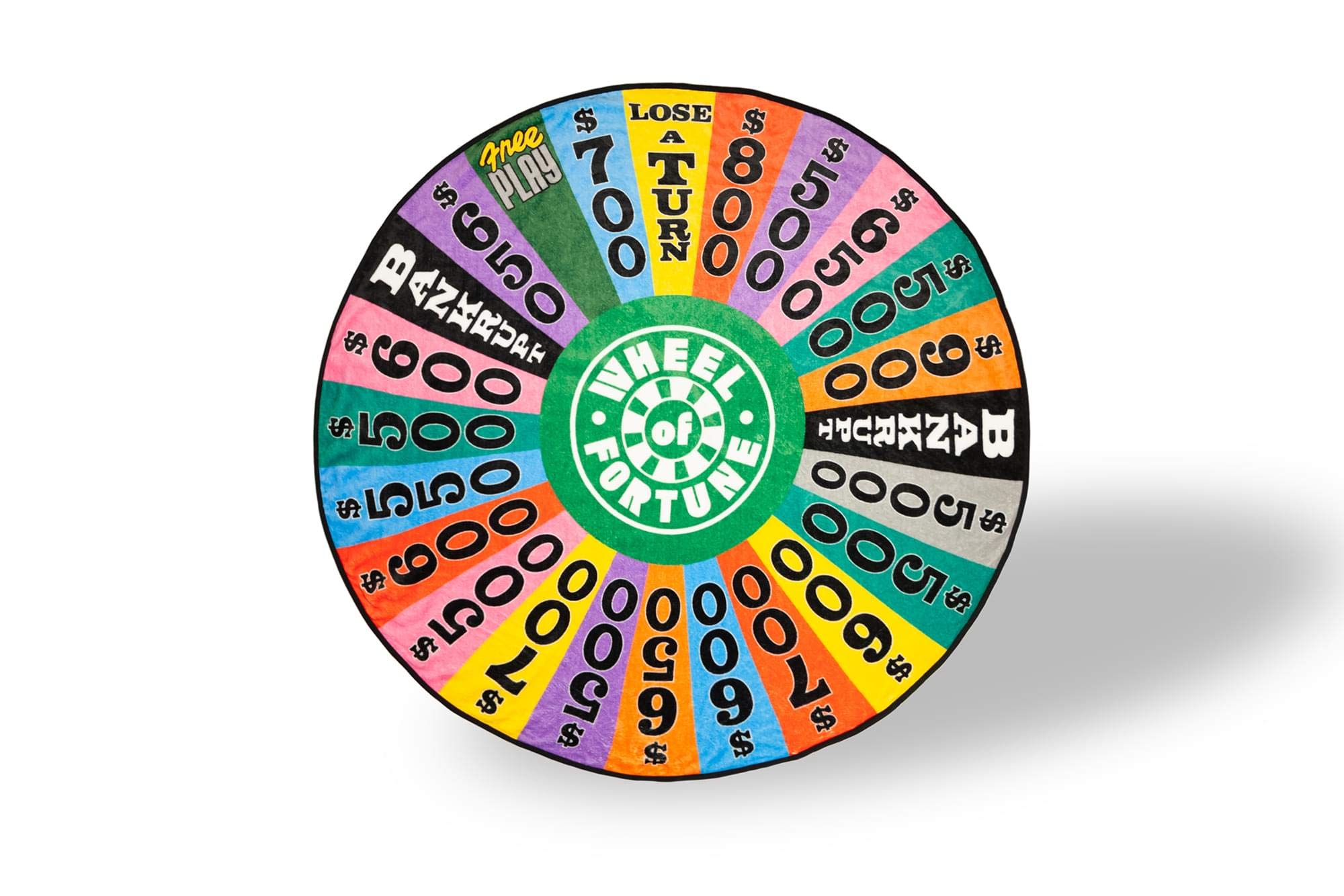 Wheel of Fortune Spin Wheel Themed Soft Fleece Round Throw Blanket - 59 Inch Large Warm Cozy Blanket for Game Nights, TV Watching & Home Decor