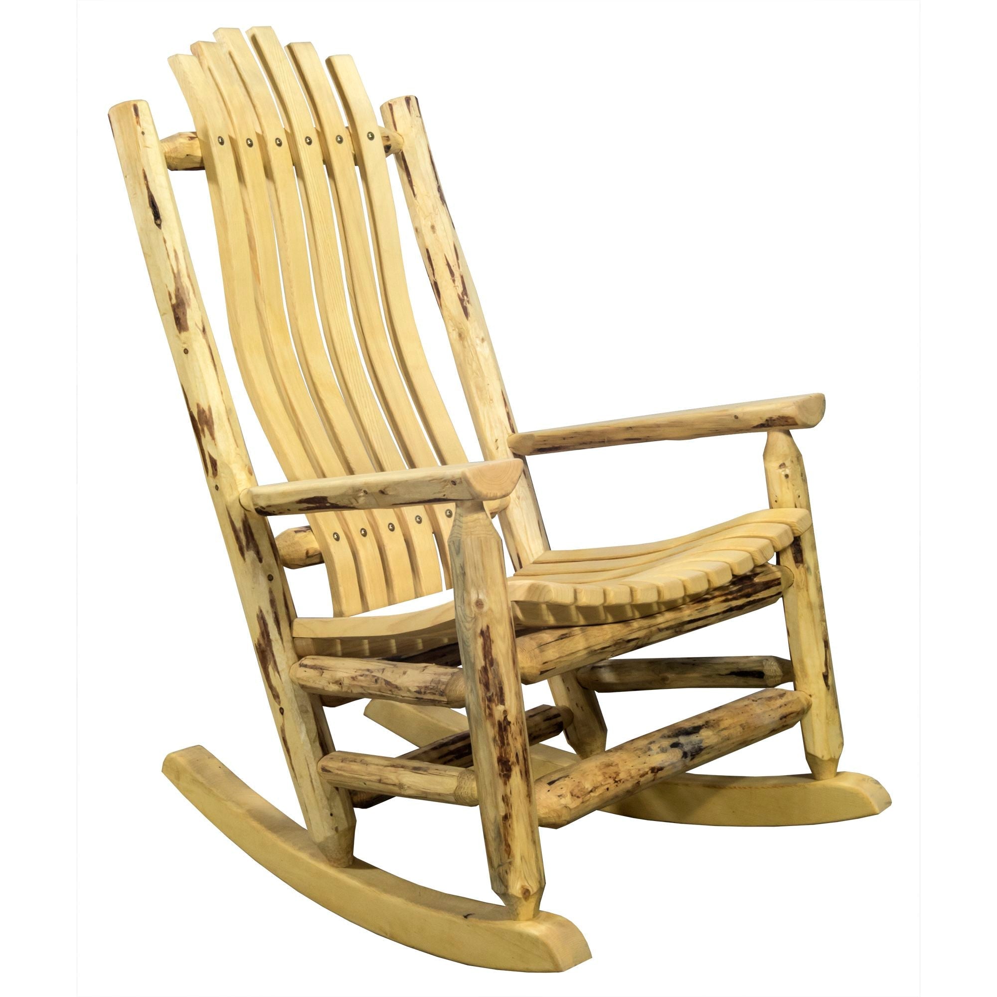 Premium Montana Adult Log Rocker - Heavy Duty Outdoor Rocking Chair with Weather-Resistant Exterior Finish - Perfect for Porch, Patio, and Garden Relaxation