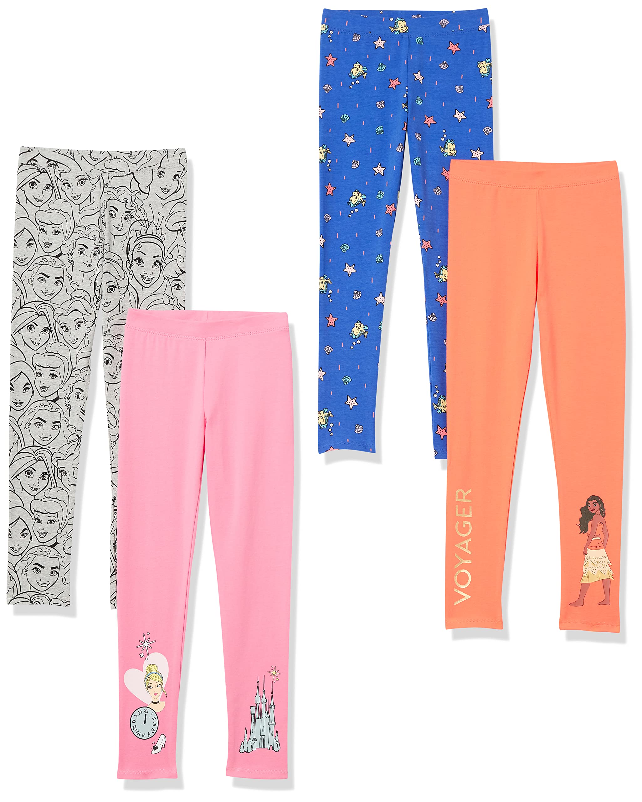 Spotted Zebra Disney Marvel Star Wars Frozen Princess Girls Toddlers Leggings 4-Pack - Perfect for Playtime, School & Dress-Up