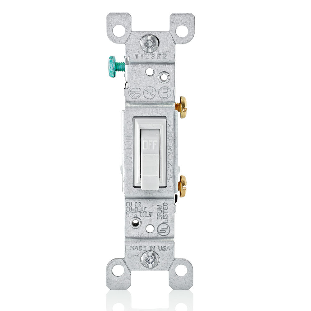 Antimicrobial Toggle Single Pole Switch A1451 2AW - Durable Electrical Switch for Home, Office, and Commercial Use - Ideal for Lighting Control in Kitchens, Bathrooms, and High-Traffic Areas