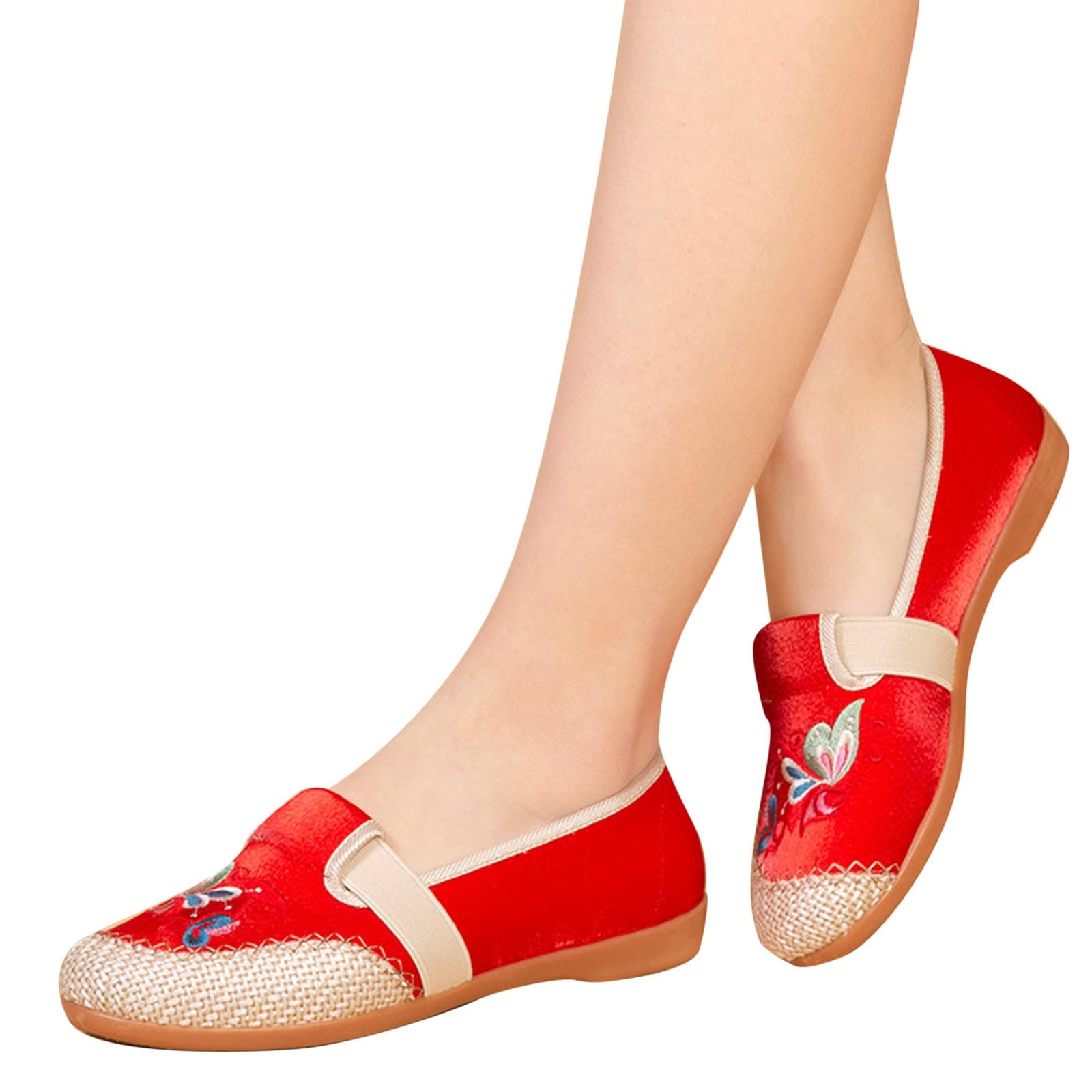 Stylish Women's Flats Shoes - Comfortable Wide Width Dressy Loafers with Elastic Band - Breathable Slip-On Walking Shoes for Casual & Ethnic Wear - Perfect for Office, Travel & Daily Comfort