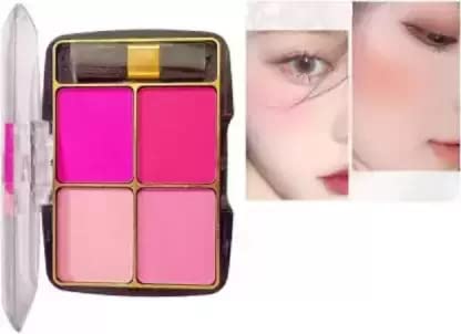 4 Color Blusher Kit for Face Makeup - Long Lasting Cheek Blush Palette - Natural Flush for Day & Night Looks - Perfect for Contouring, Highlighting & Everyday Wear