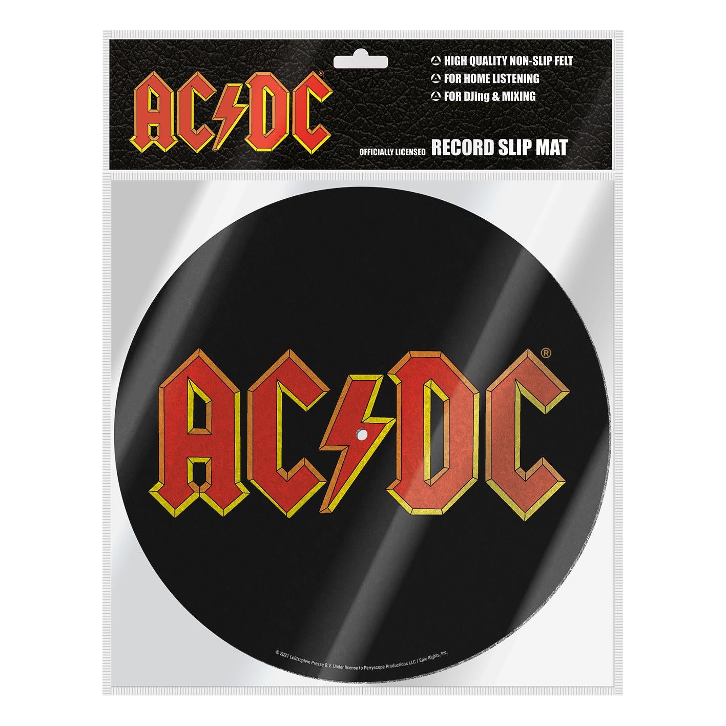 AC/DC Logo Vinyl Record Slipmat for Turntables - Premium LP Slipmat with Band Logo - Perfect for DJs & Music Collectors