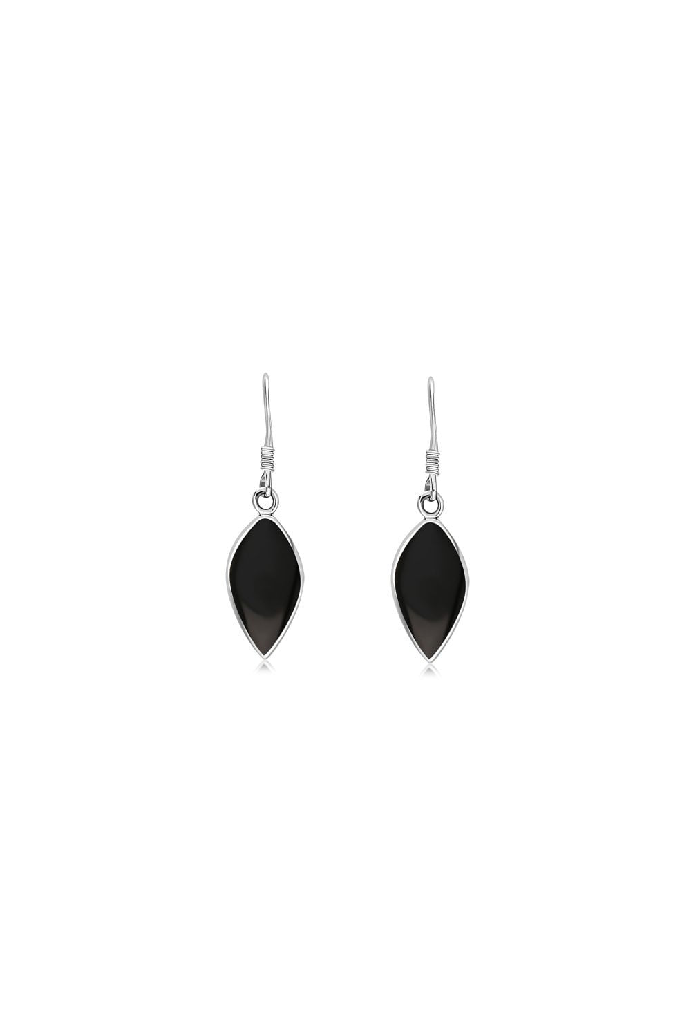 Sterling Silver Whitby Jet Inverted Pear Drop Earrings - Elegant Dangle Earrings for Women, Gothic Jewelry Gift - Perfect for Weddings, Parties & Evening Events