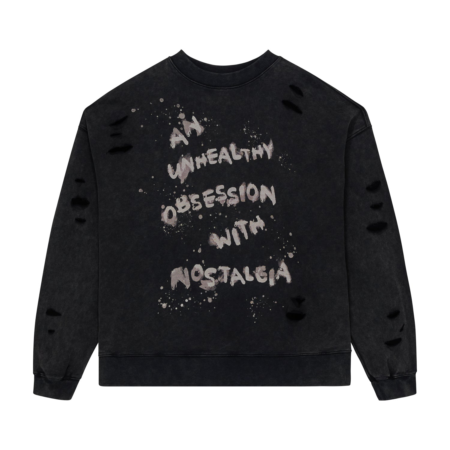 Vintage Nostalgia Sweatshirt - Washed Black | Soft & Comfortable Pullover for Casual Wear & Street Style