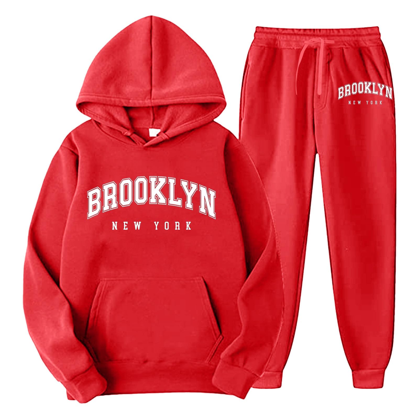 New York Oversized 2-Piece Sweatsuit for Women & Men - Hoodie with Drawstring & Joggers Set | Fall Tracksuit for Casual Wear, Gym, Lounge & Street Style Fashion