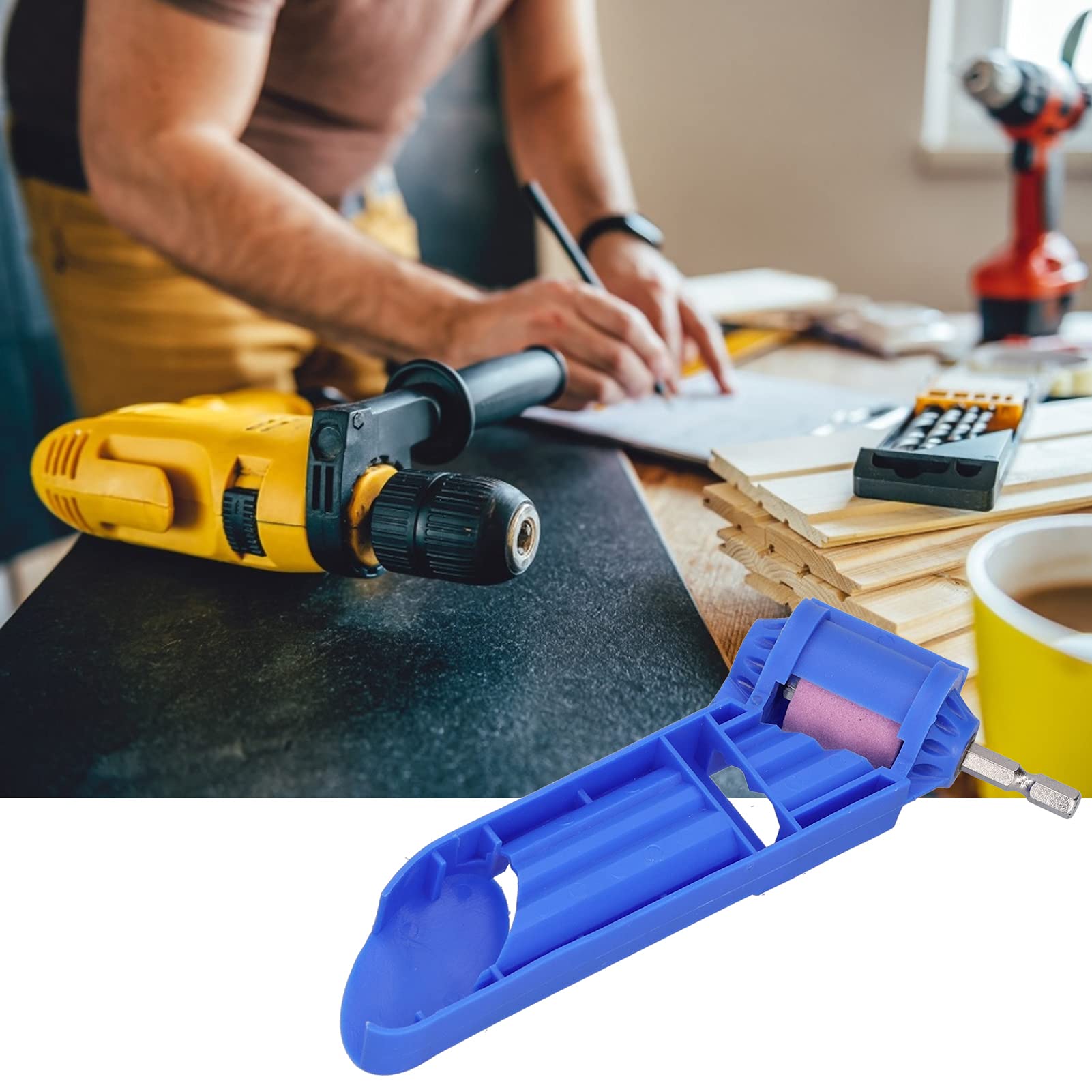 High Efficiency Small Drill Grinding Tool - Professional Drill Bit Sharpener with Wrench for Workers | Perfect for DIY, Metalworking & Woodworking Projects