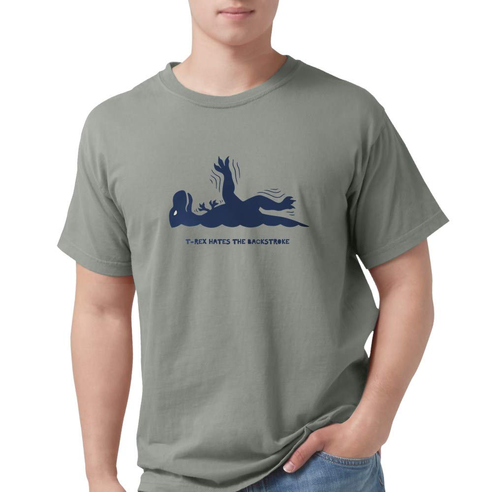 Funny T-Rex Backstroke T-Shirt for Men | Comfort Colors® Cotton Tee | Casual Wear & Gift for Dinosaur Lovers