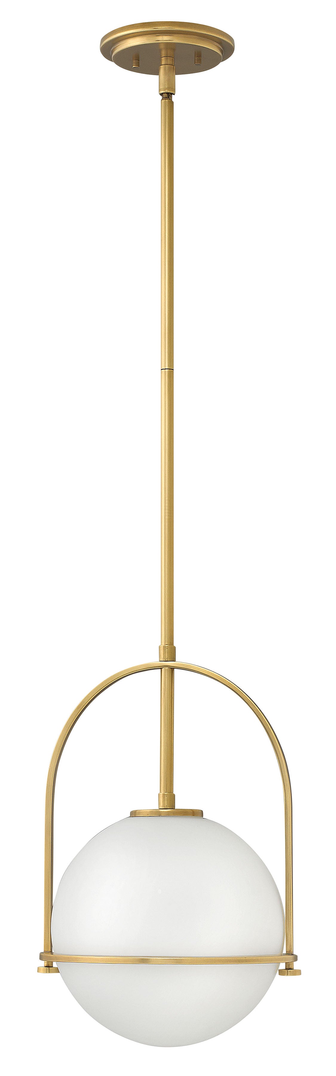 12W Somerset 1 Light Vintage Brass Hanging Pendant Light Fixture - Perfect for Kitchen Island, Dining Room, or Entryway Lighting