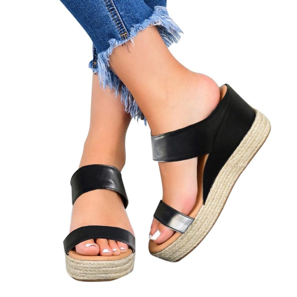 Women's Platform Wedge Sandals with Ankle Strap - Open Toe Roman Style Dress Shoes for Party & Evening Wear | Comfortable Summer Wedding & Date Night Heels