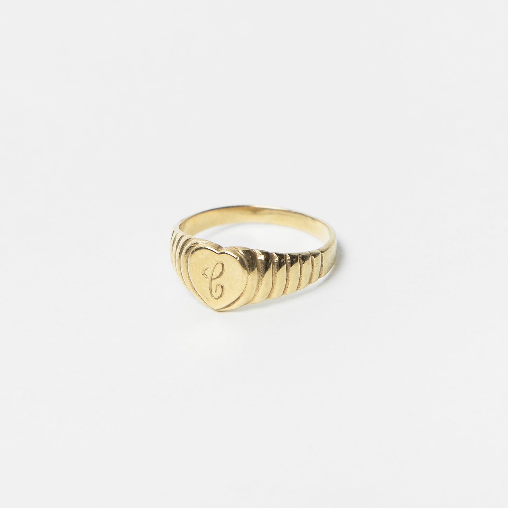 Gold Heart Signet Ring for Women - Elegant Jewelry Gift for Valentine's Day, Anniversary & Special Occasions