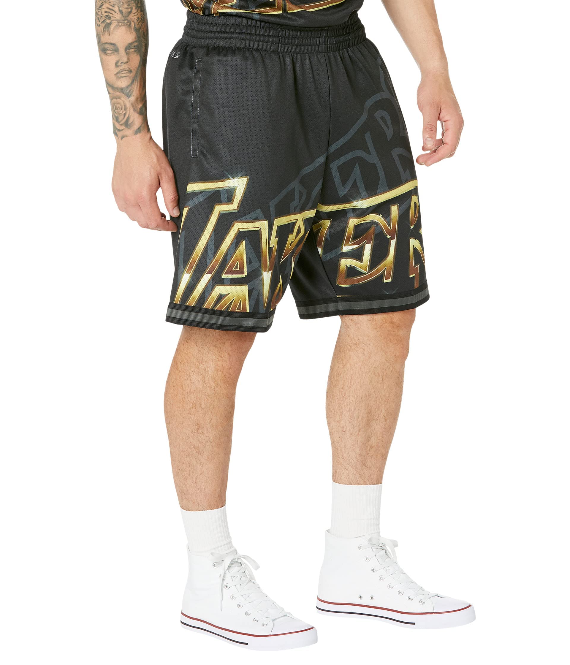 Mitchell & Ness NBA® Big Face 4.0 Fashion Shorts - Los Angeles Lakers Basketball Shorts for Men | Perfect for Gym, Streetwear & Casual Outfits
