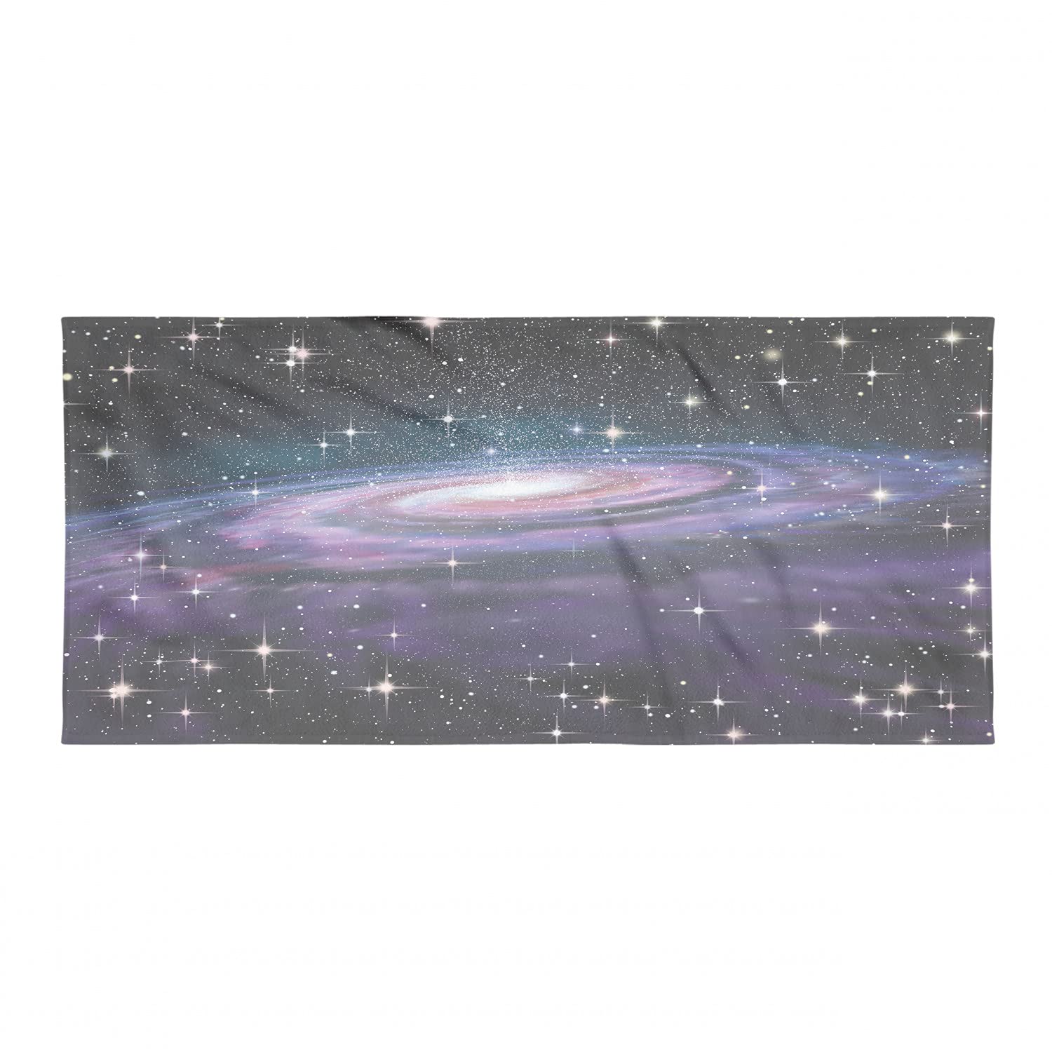 Ambesonne Andromeda Quick Dry Hiking Towel - Spiral Galaxy Universe Design with Planets & Stars - Soft Lightweight Microfiber Camping Towel for Backpacking, Travel, Beach & Outdoor Sports - Perfect for Camping, Gym & Yoga