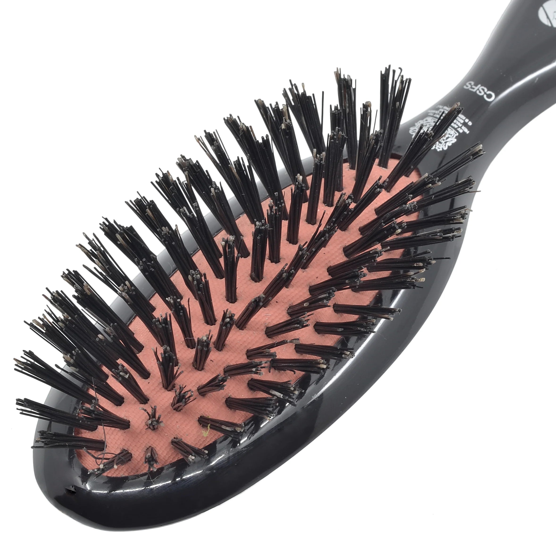 Classic Shine Small Pure Black Bristle Hairbrush for Smooth & Shiny Hair - Perfect for Daily Styling, Travel & Home Use