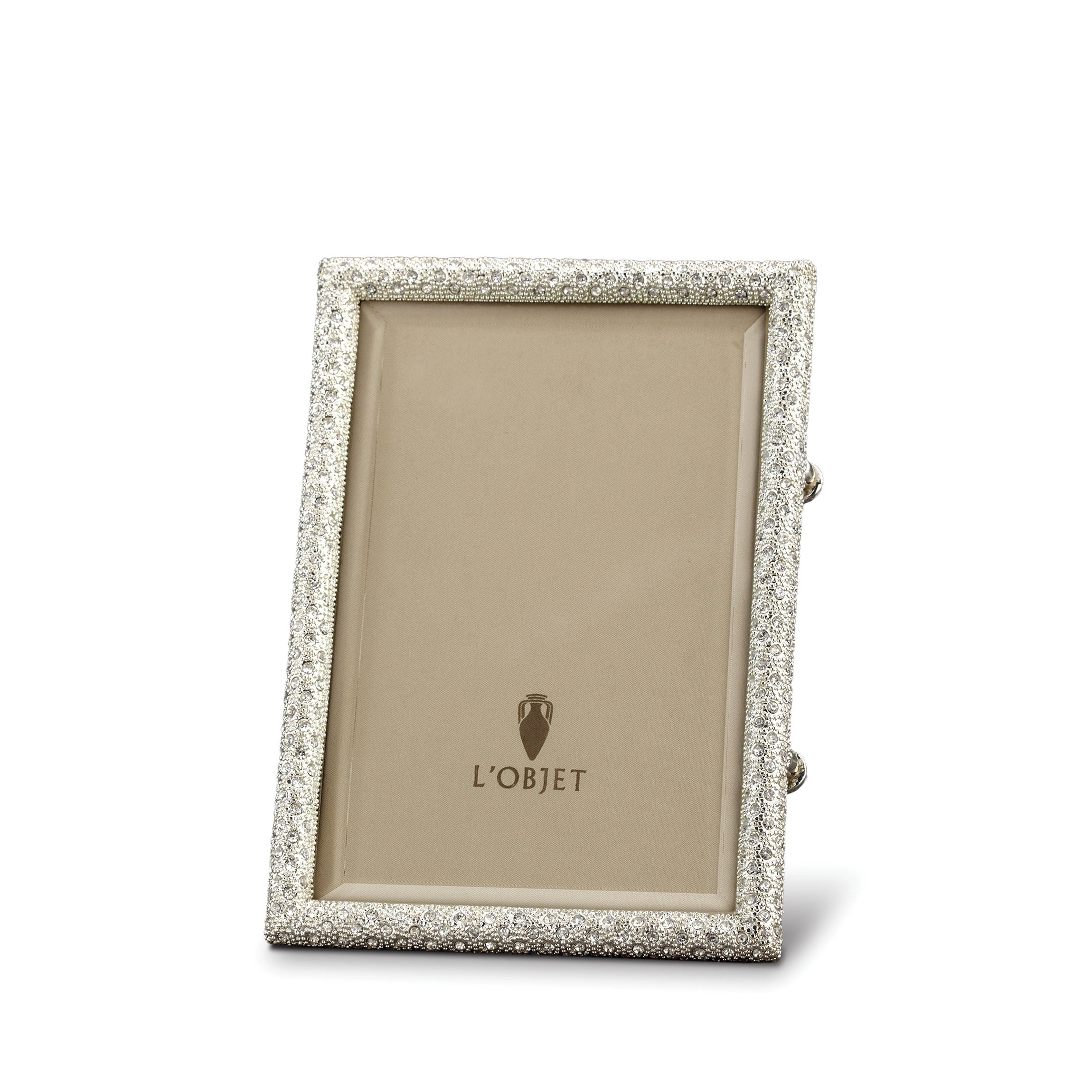 4x6 Platinum Rectangular Pave Picture Frame - Elegant Display for Wedding Photos, Family Portraits & Home Decor