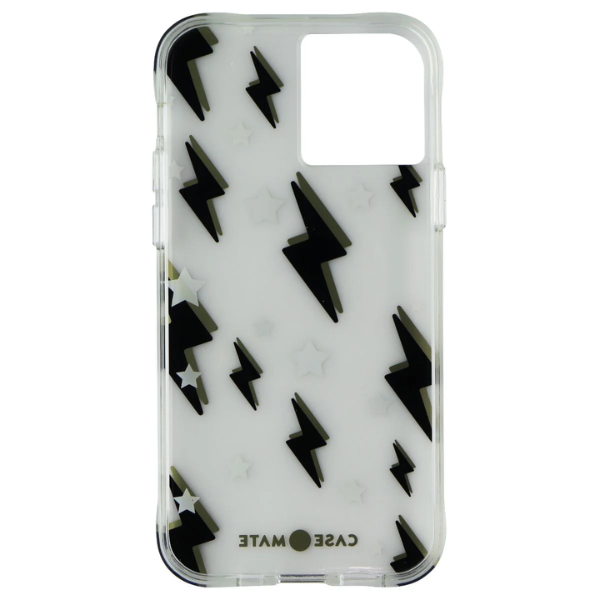 Case Mate Prints Series Protective Phone Case for Apple iPhone 12 & iPhone 12 Pro - Stylish Thunderbolt Design - Durable Shockproof Cover for Everyday Use & Travel Protection