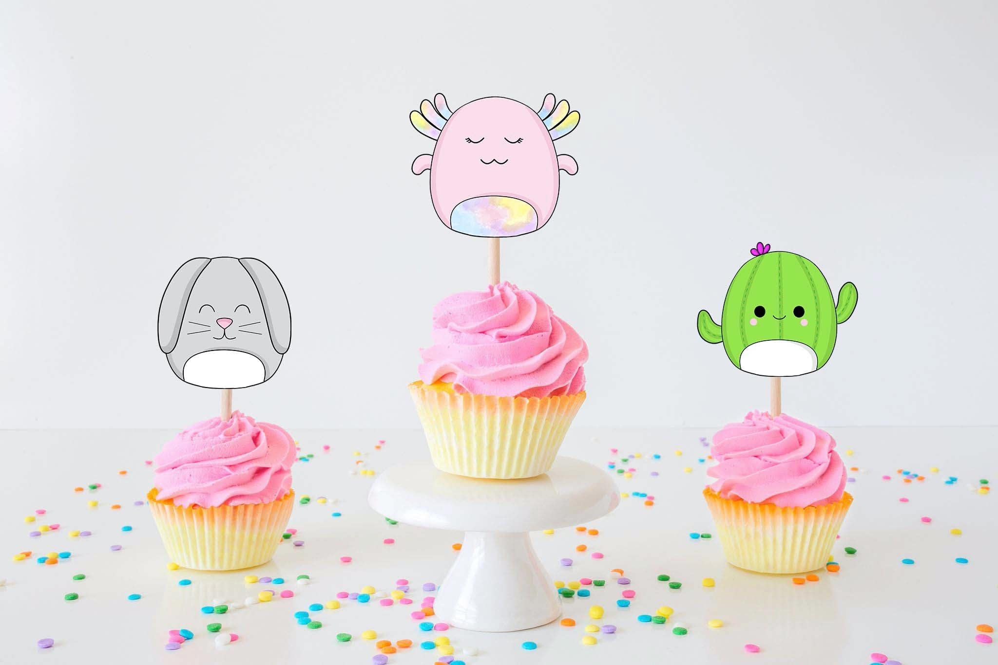 10 Pcs Soft Squishy Cupcake Toppers for Kids - Cute Party Decorations for Baby Showers & Birthday Celebrations - Fun Sensory Toys for Stress Relief & Playtime