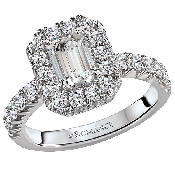 18KT 7/8 CTW Diamond Pave Octagon Halo Engagement Ring Setting for 1 CT Radiant/Emerald Cut - Perfect for Proposals, Anniversaries & Special Occasions
