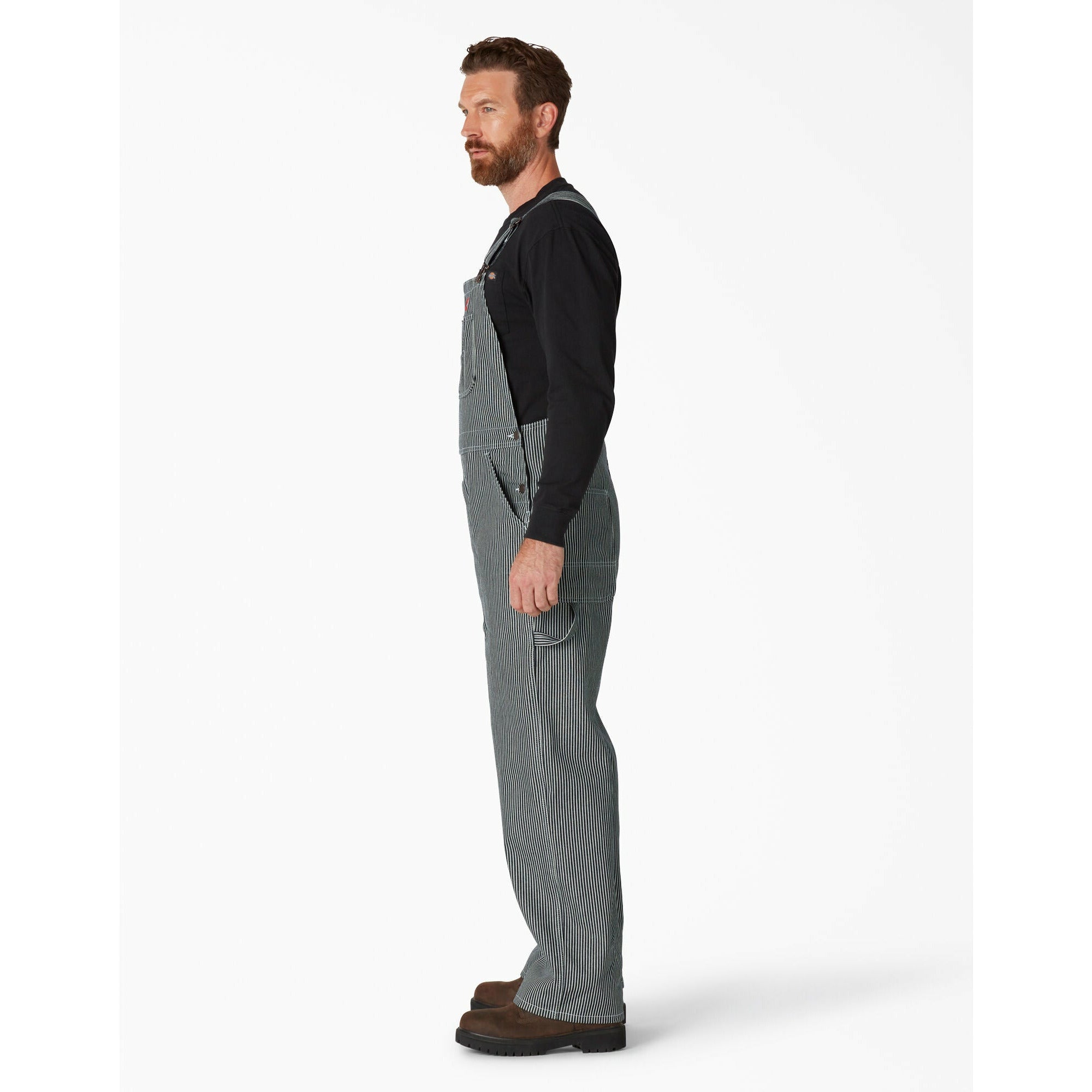 Dickies Hickory Stripe Bib Overalls 83297HS - Durable Workwear for Men | Comfortable Denim Overalls for Construction, Farming & Outdoor Activities