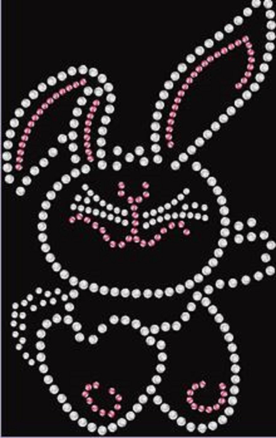 Lil' Bunny Rhinestone Iron-On Transfer - Sparkling DIY Decal for T-Shirts, Bags & Hats - Perfect for Kids' Clothing, Birthday Gifts & Craft Projects